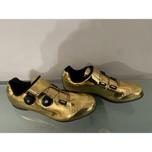 Cycling Sneakers Men's Breathable Road Bike Racing Shoes Gold 44 11 NEW